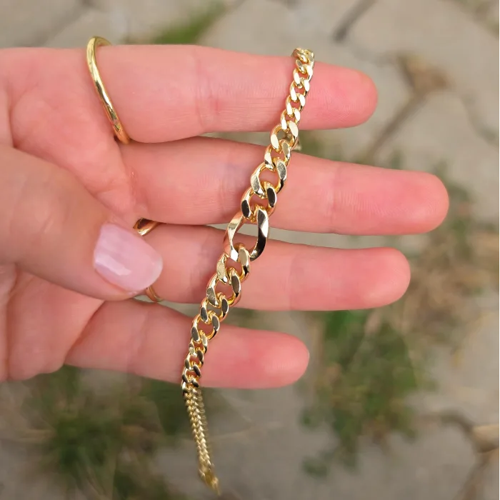 Gold Zincir Detaylı Bileklik 0020