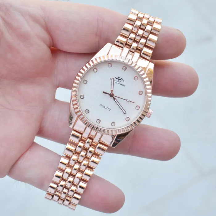 Rosegold Metal Kordon Kadın Saat Kombini 9519