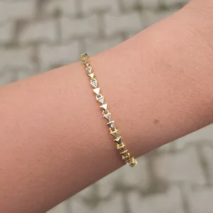 Gold Taşlı Üçgen Detaylı Bileklik 0003