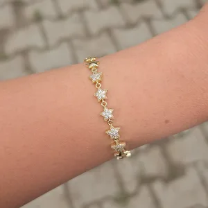 Gold Taşlı Yıldız Bileklik 0014