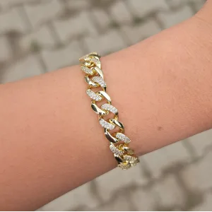 Gold Taşlı Zincir Bileklik 0015