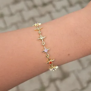 Gold Taşlı Yıldız Detaylı Bileklik 0016