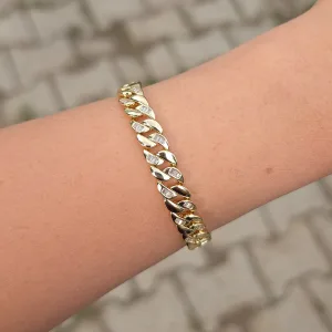 Gold Taşlı Zincir Bileklik 0017