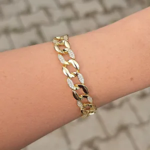 Gold Taşlı Zincir Bileklik0018