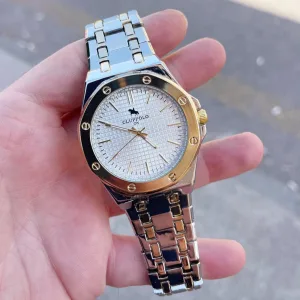 Silver Gold Metal Kordon Erkek Saati 3494
