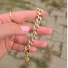 Gold Taşlı Zincir Bileklik0018