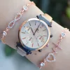Rosegold Deri Kordon Kadın Saat Kombini 2428