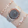 Silver Rose Metal Kordon Kadın Saat Kombini 2557