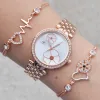 Rosegold Metal Kordon Kadın Saat Kombini 3343