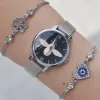 Silver Hasır Kordon Kadın Saat Kombini 2271
