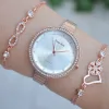 Rosegold Metal Kordon Kadın Saat Kombini 1509
