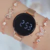 Rosegold Hasır Kordon Dijital Kadın Saat Kombini 2010