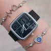 Silver Hasır Kordon Kadın Saat Kombini 8796