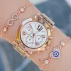 Rose Gold Metal Kordon Bayan Saat Kombini 9818