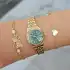 Yeşil Kadran Gold Metal Kordon Kadın Saat Kombini 3831