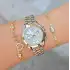 Silver Gold Metal Kordon Kadın Saat Kombini 3847