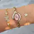 Pembe Kadran Gold Metal Kordon Kadın Saat Kombini 3844