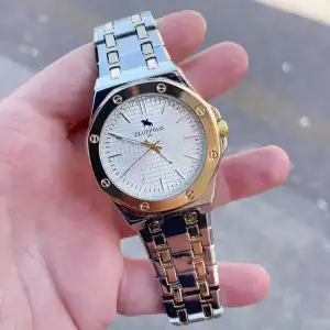 Silver Gold Metal Kordon Erkek Saati 3494