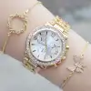 Gold Metal Kordon Kadın Saat Kombini 2929