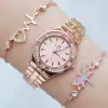 Rosegold Metal Kordon Kadın Saat Kombini 2996