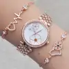 Rosegold Metal Kordon Kadın Saat Kombini 3343