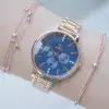 Rosegold Metal Kordon Kadın Saat Kombini 2189