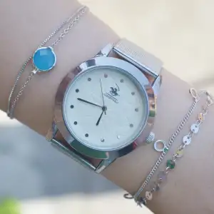 Silver Hasır Kordon Kadın Saat Kombini 2149