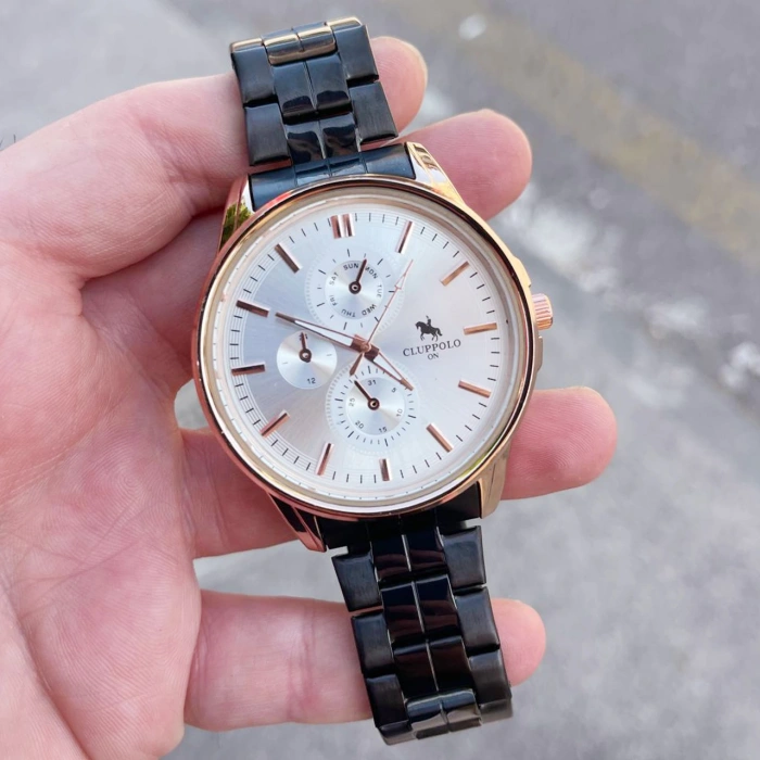 Rose Kasa Siyah Metal Kordon Erkek Saati 3497