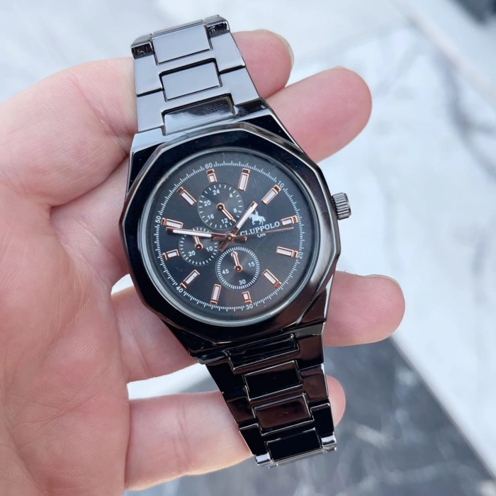 Siyah Metal Kordon Erkek Saati 3499