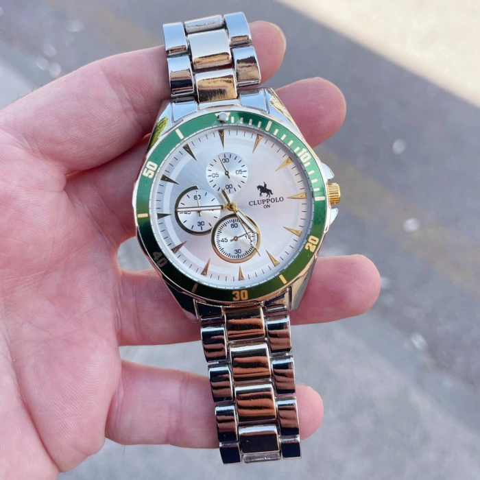 Silver Gold Metal Kordon Erkek Saati 3502