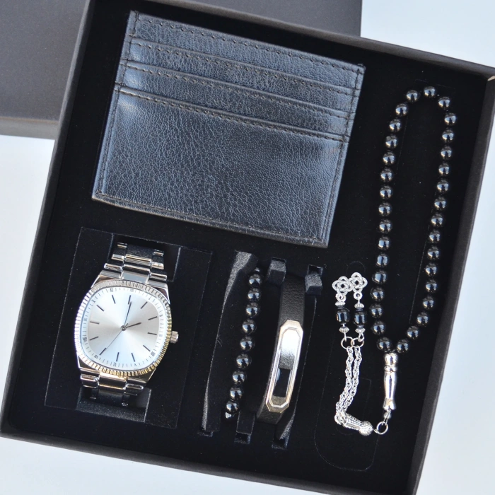 Cüzdanlı Tespihli Erkek Saat Seti 3695