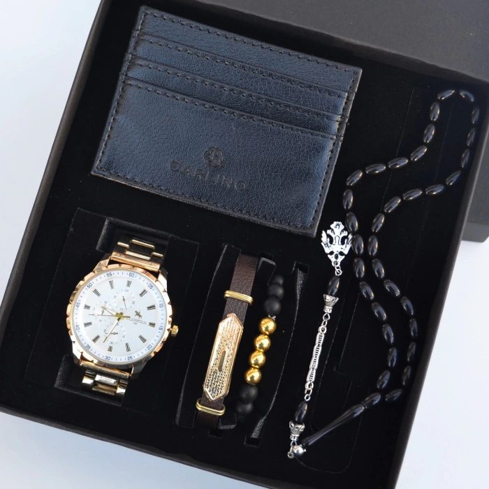 Cüzdanlı Tespihli Erkek Saat Seti 2617