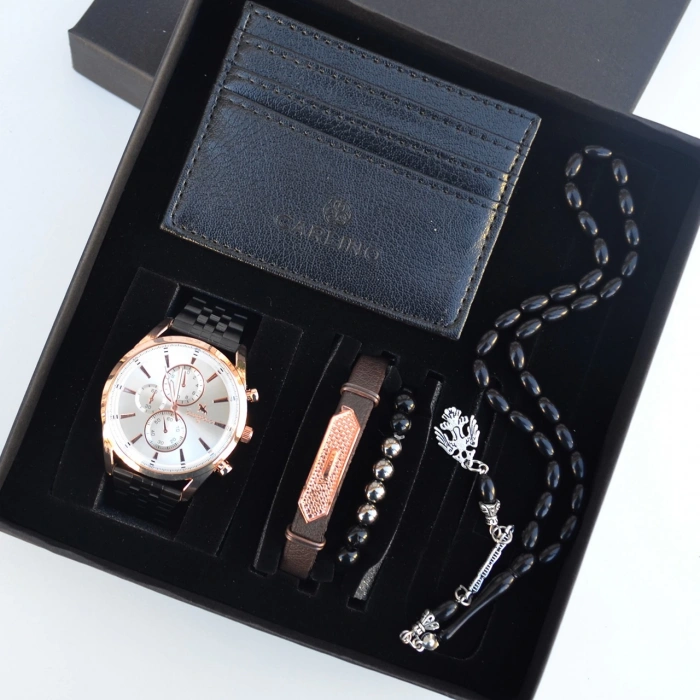 Cüzdanlı Tespihli Erkek Saat Seti 2627