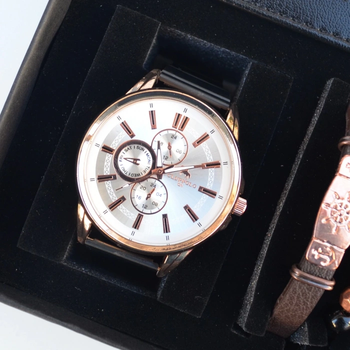 Cüzdanlı Tespihli Erkek Saat Seti 2646