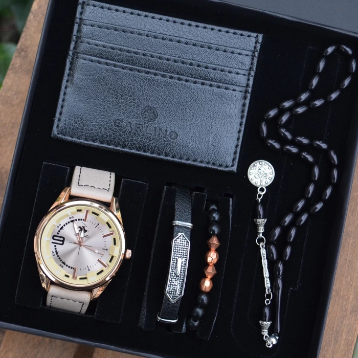 Cüzdanlı Tespihli Erkek Saat Seti 2970