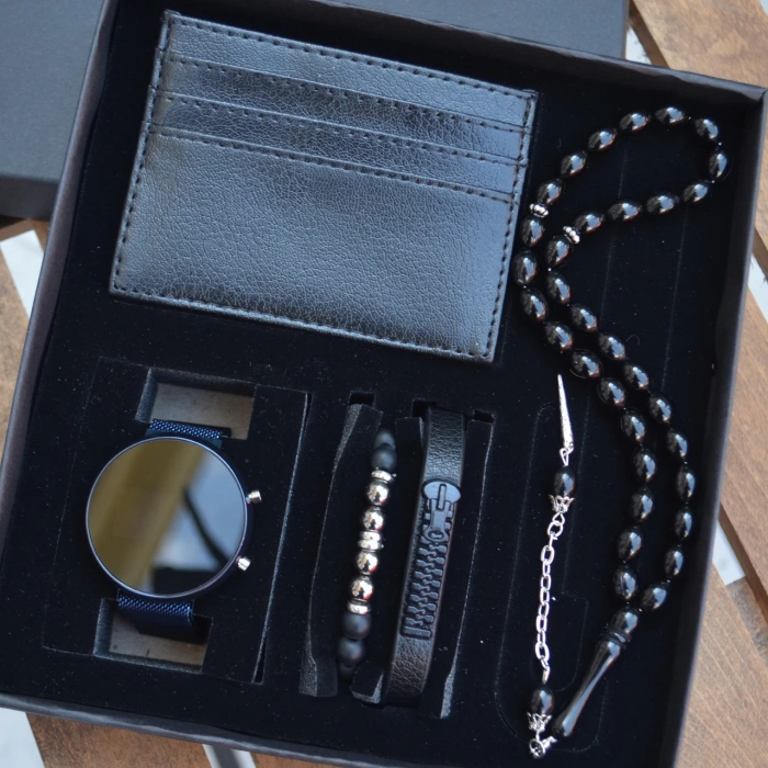 Cüzdanlı Tespihli Erkek Saat Seti 3323