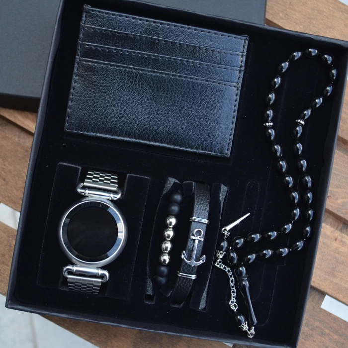 Cüzdanlı Tespihli Erkek Saat Seti 3327