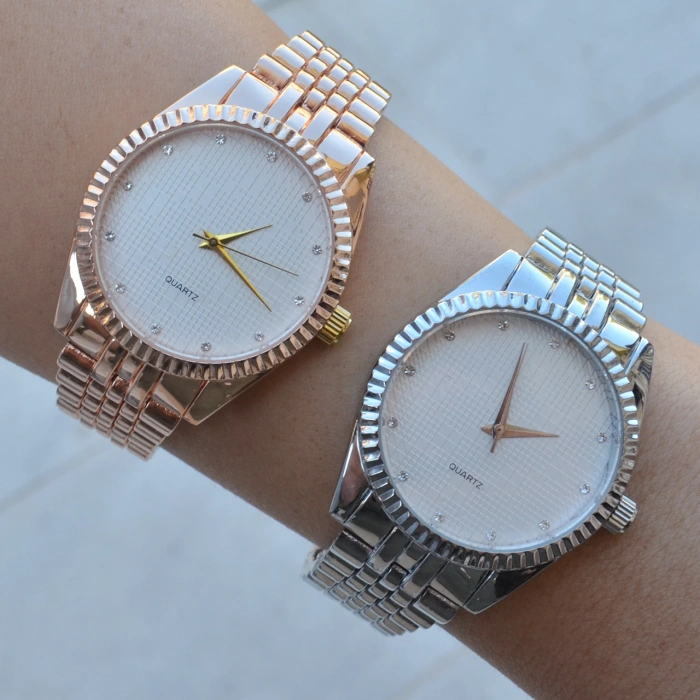 Silver Metal Kordon Kadın Saat Kombini 9285