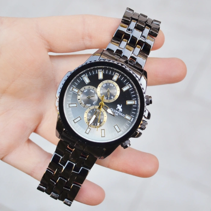 Siyah Metal Kordon Erkek Saati 3723