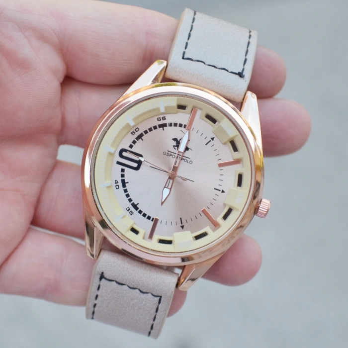 Bej Deri Kordon Erkek Saati 3517