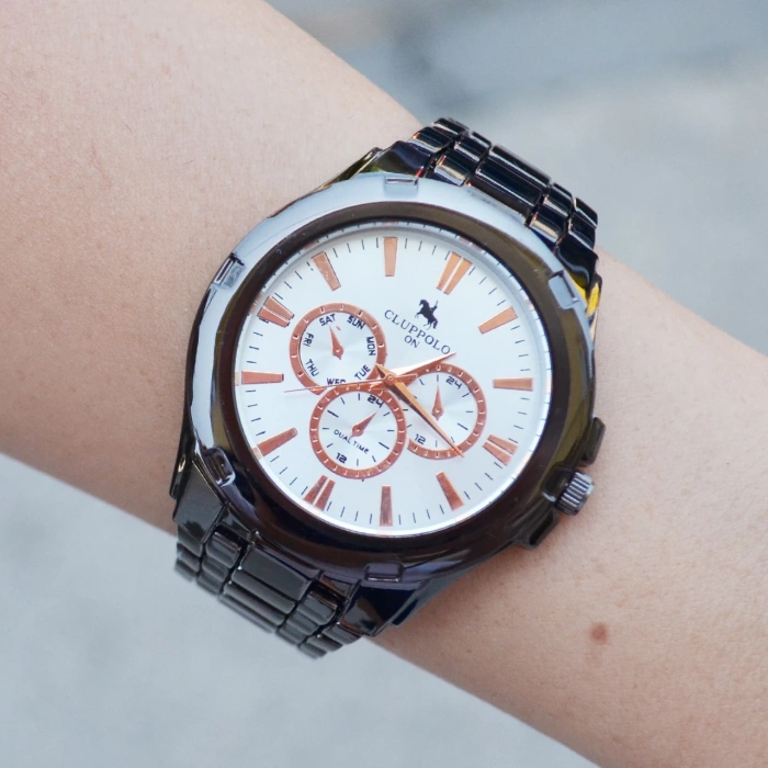 Siyah Metal Kordon Erkek Saati 3504