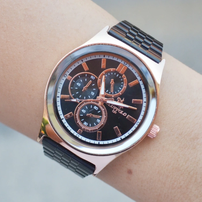 Siyah Metal Kordon Erkek Saati 3527