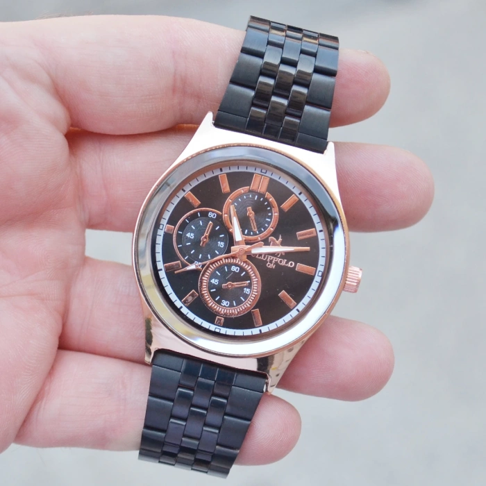 Siyah Metal Kordon Erkek Saati 3527