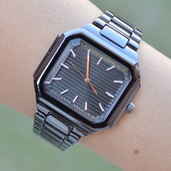 Siyah Metal Kordon Erkek Saati 3717