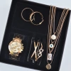Gold Kolye Küpe Bileklik Saat Seti 3677