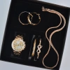 Gold Metal Kordon Küpe Kolye Bileklik Seti 3667