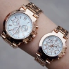 Rosegold Metal Kordon Çift Saat Kombini 2656