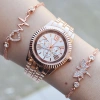 Rosegold Metal Kordon Kadın Saat Kombini 2798