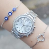 Silver Metal Kordon Kadın Saat Kombini 2923