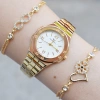 Gold Metal Kordon Kadın Saat Kombini 2995
